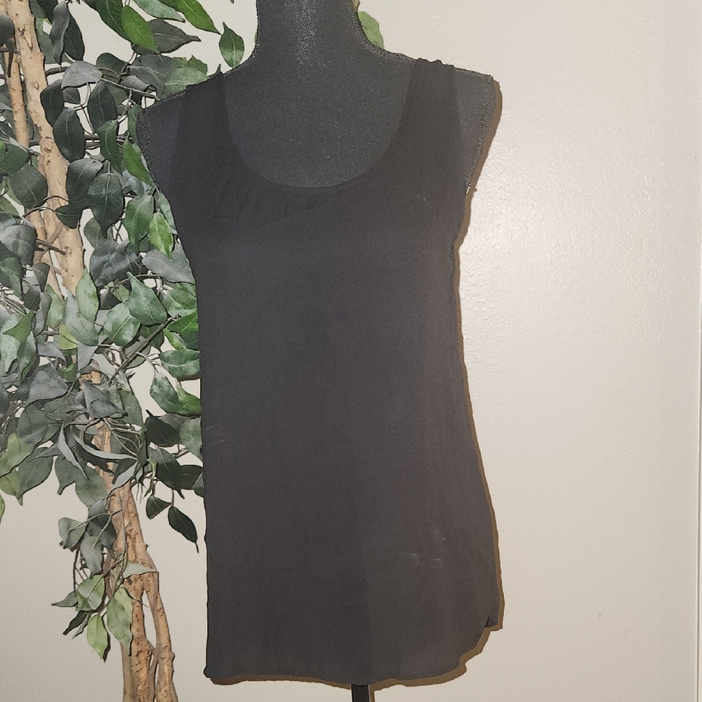 Black Chiffon Sleeveless Women's Top